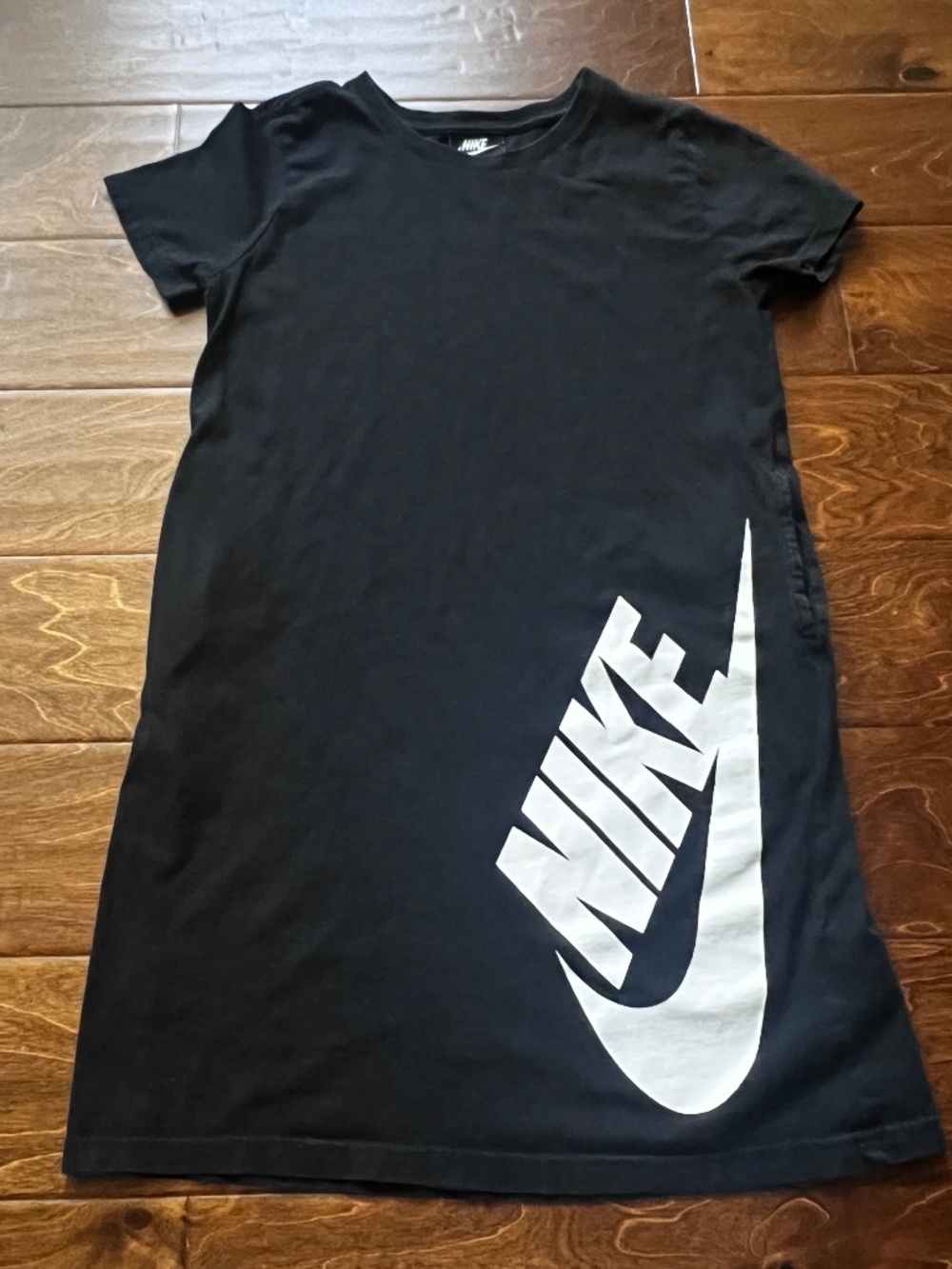 Nike Swoosh Girls Knit Dress Pockets scoop neck large